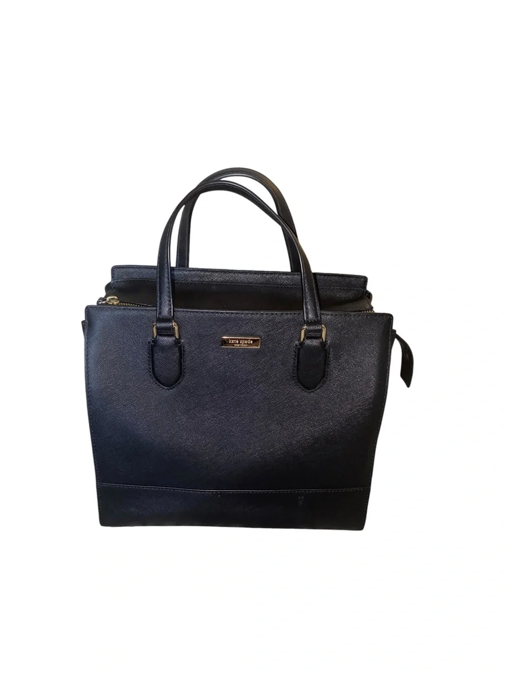 Kate Spade New York Laurel Way Hadlee bag black Saffiano leather gold hardware